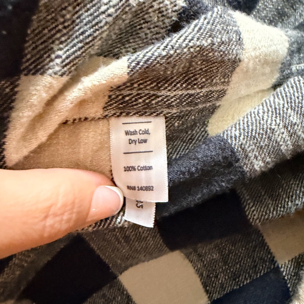 Button-Down Marine Layer Twill Flannel Black& Cre… - image 6